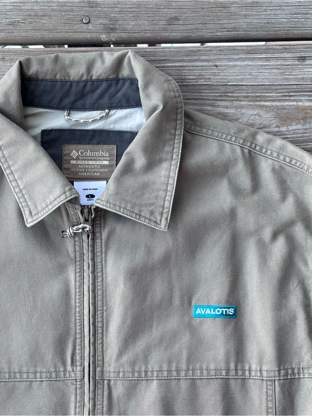 Columbia Men's Taupe Utility Canvas Zip-Front Jacket